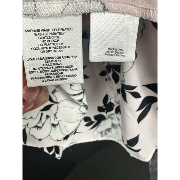 Nine West Women Black Pink White Dressy Tank Top Sleeveless Blouse Large 12/14 - Picture 10 of 12